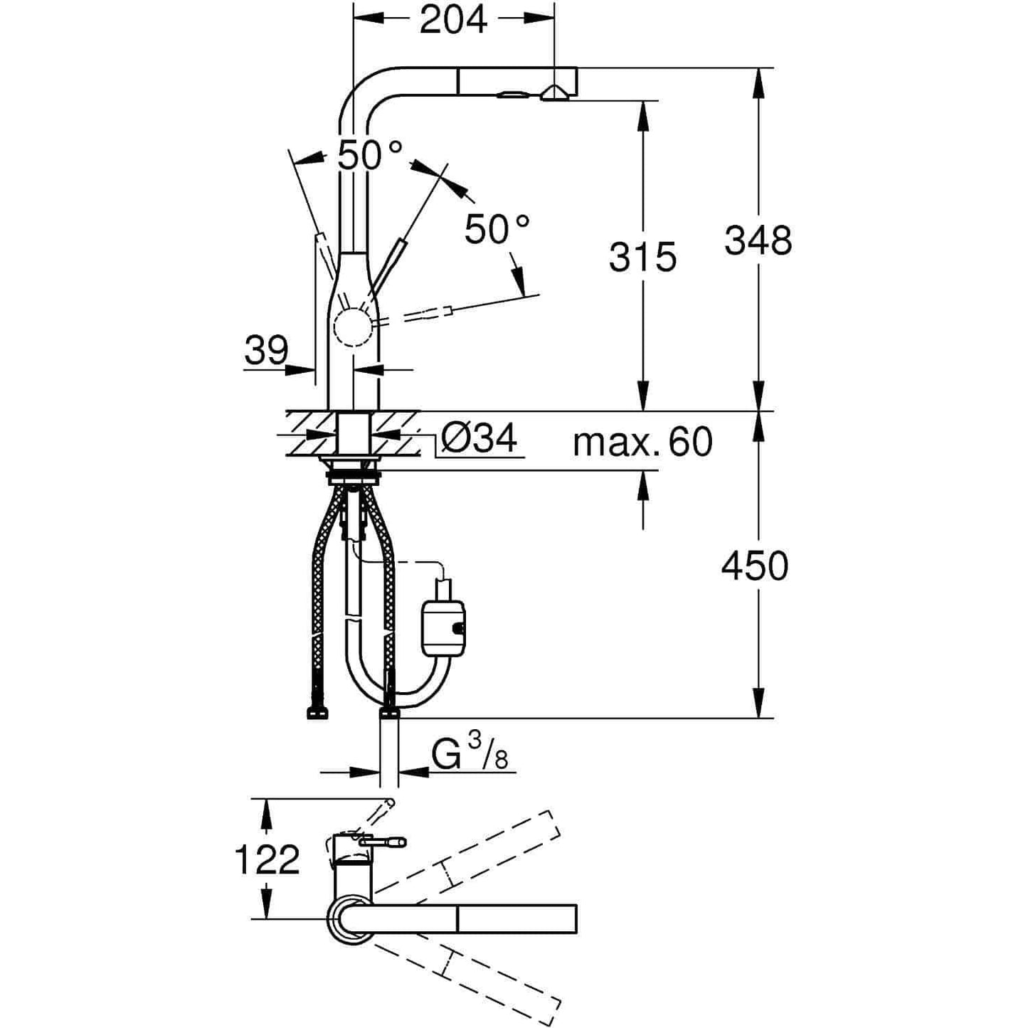 Grohe Essence Kitchen Single-Lever Sink Mixer-4