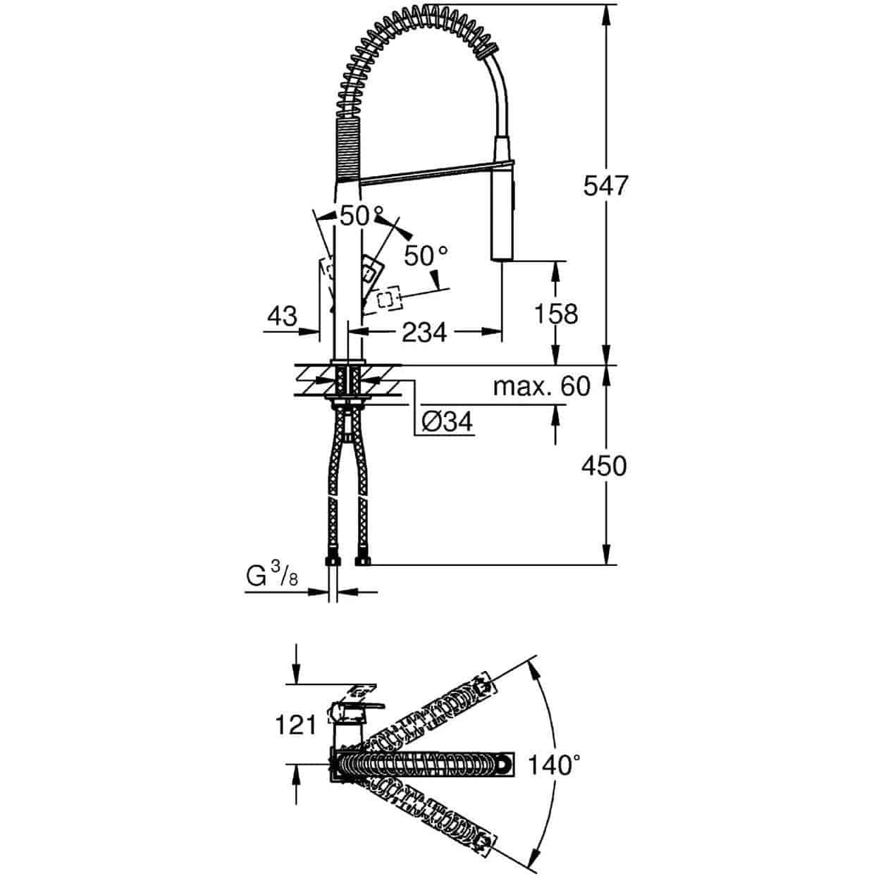Grohe Eurocube Kitchen Single-Lever Sink Mixer-4