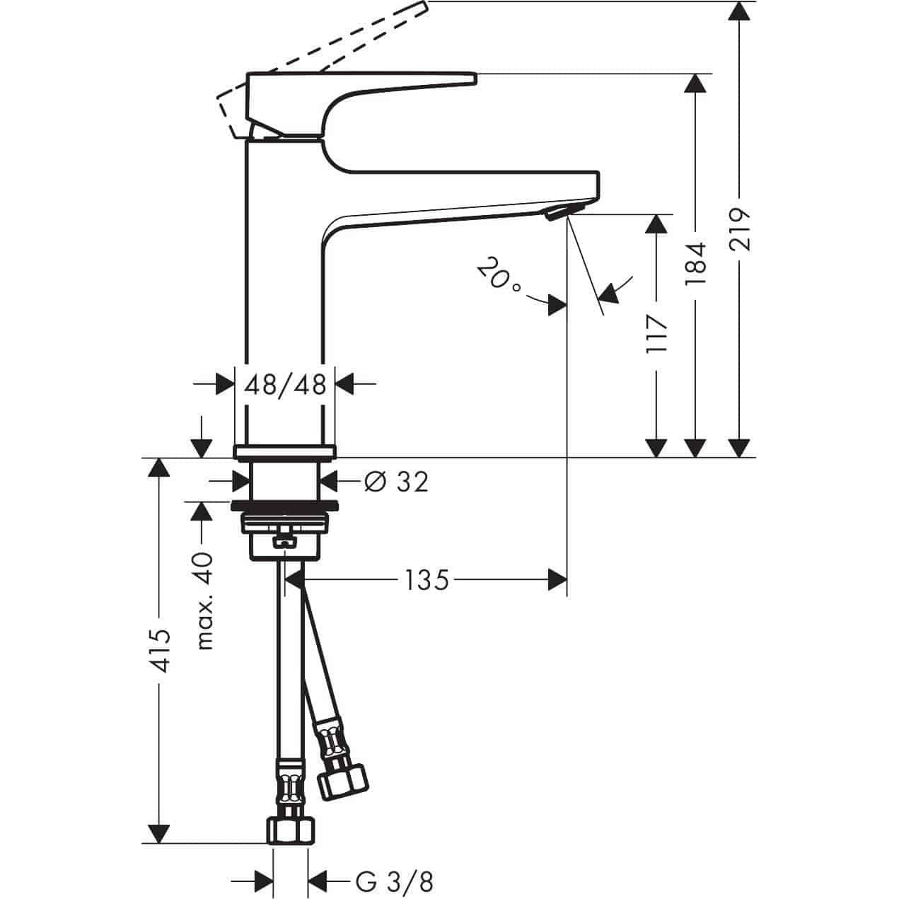 hansgrohe Metropol 110 Bathroom Single Lever Basin Mixer 110 With Leve-3