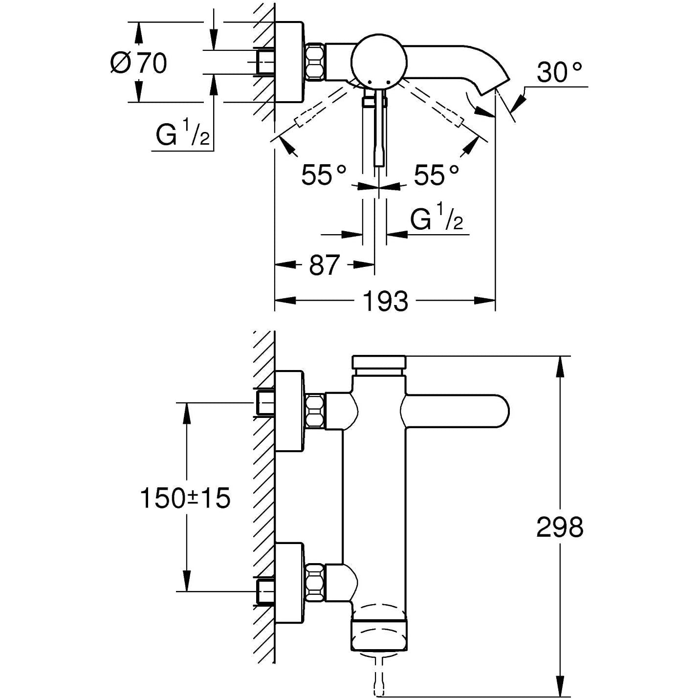 Grohe Essence Bathroom Single-Lever Bath / Shower Mixer