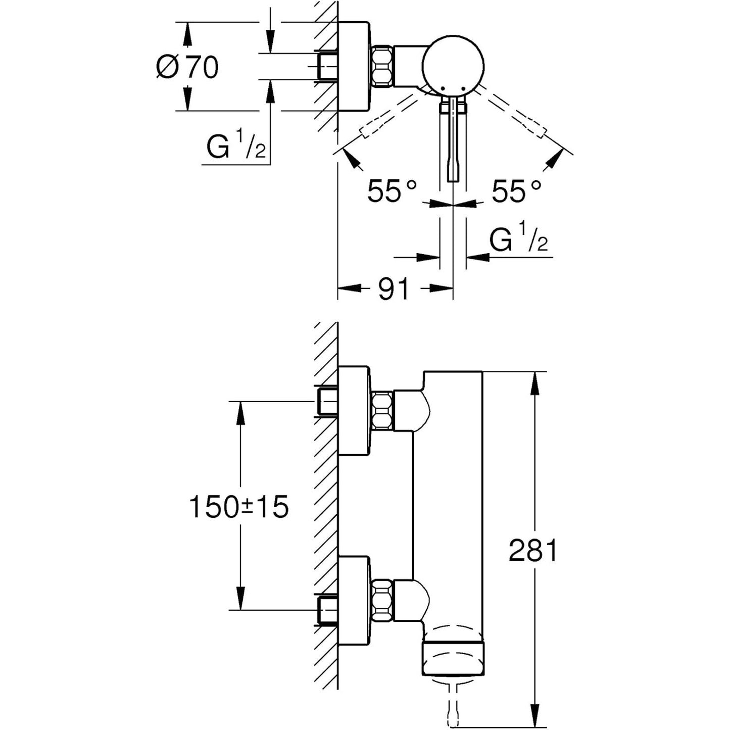 Grohe Essence Bathroom Single-Lever Shower Mixer