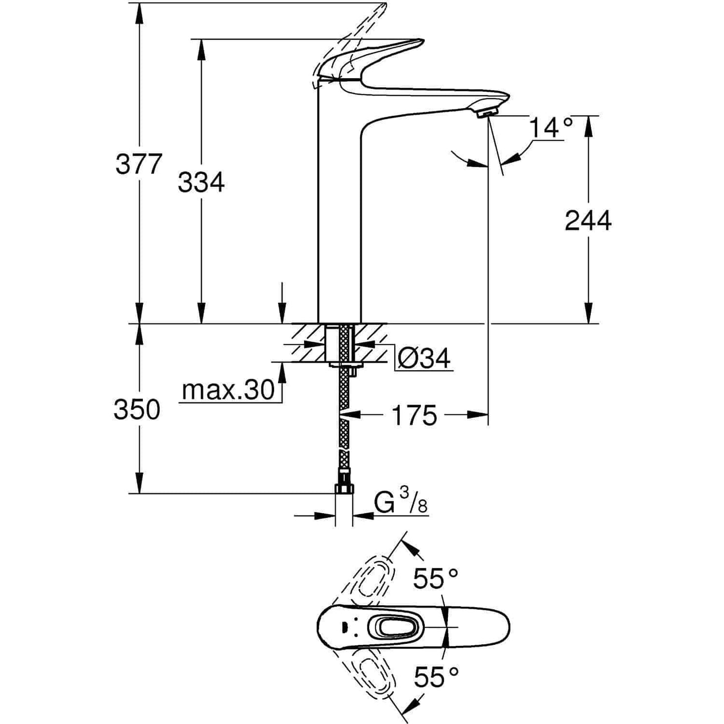 Grohe Eurostyle XL Bathroom Single-Lever Basin Mixer XL-Size-2