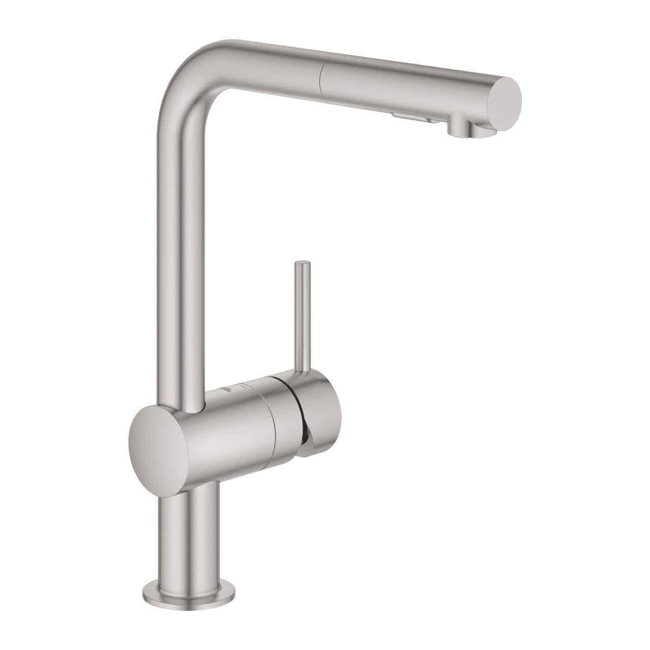 Grohe Minta L Kitchen Single-Lever Sink Mixer L-Shaped 超鋼 - Supersteel 30274DC0