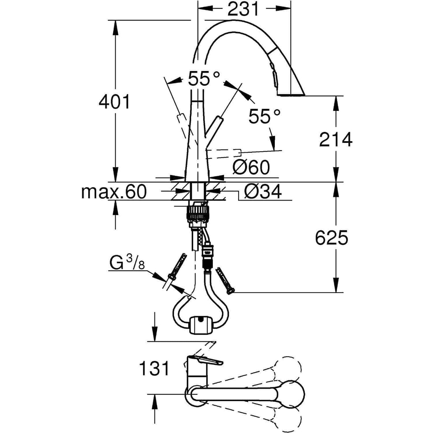 Grohe Zedra Kitchen Single-Lever Sink Mixer-3