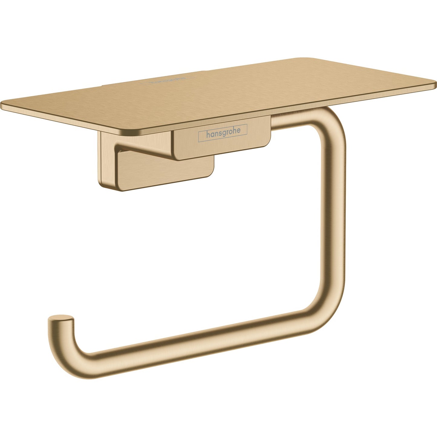 hansgrohe 艾世多 AddStoris 廁紙架 Toilet Paper Holder 博雅金 Brushed Bronze · 連置物架 with shelf 41772140