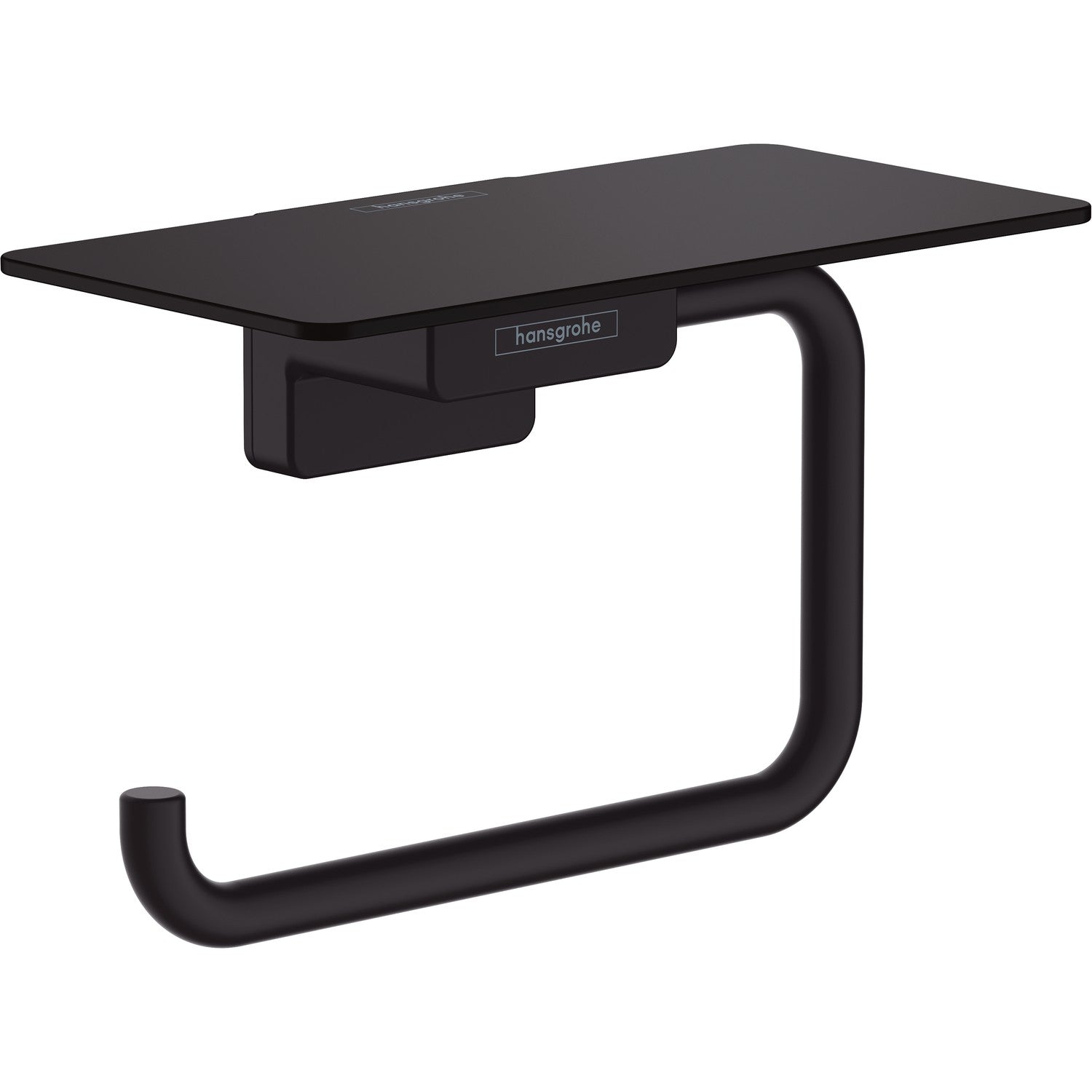 hansgrohe 艾世多 AddStoris 廁紙架 Toilet Paper Holder 摩登黑 - Matt Black · 連置物架 with shelf 41772670