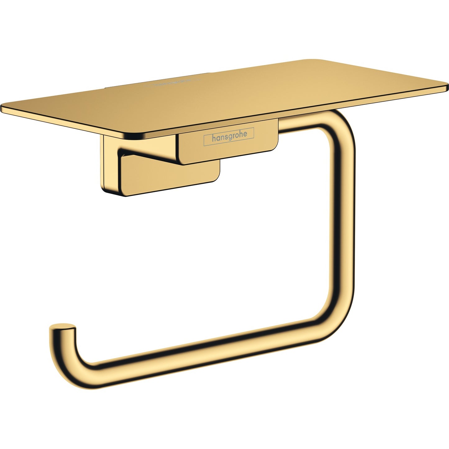 hansgrohe 艾世多 AddStoris 廁紙架 Toilet Paper Holder 奢華金 Polished Gold Optic · 連置物架 with shelf 41772990