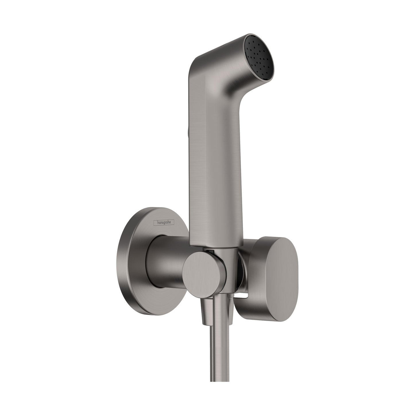hansgrohe Bidette S 潔身噴槍套裝 Bidet Hand Shower Set with Shut-Off Valve & Hose 圓形 Round · 睿智黑 Brushed Black Chrome 29230340