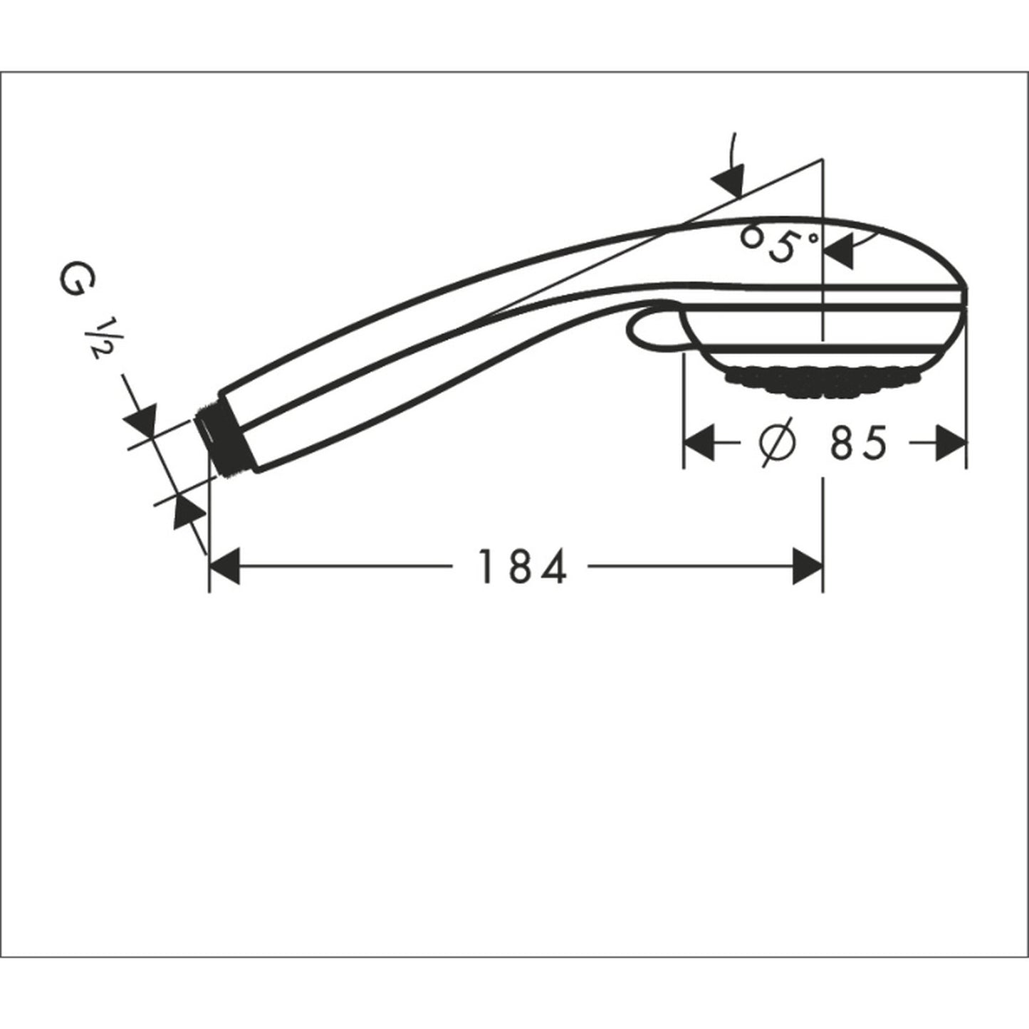 hansgrohe 柯洛梅達 Crometta 85 手持花灑 85 mm 兩種出水 technical drawing 28562000