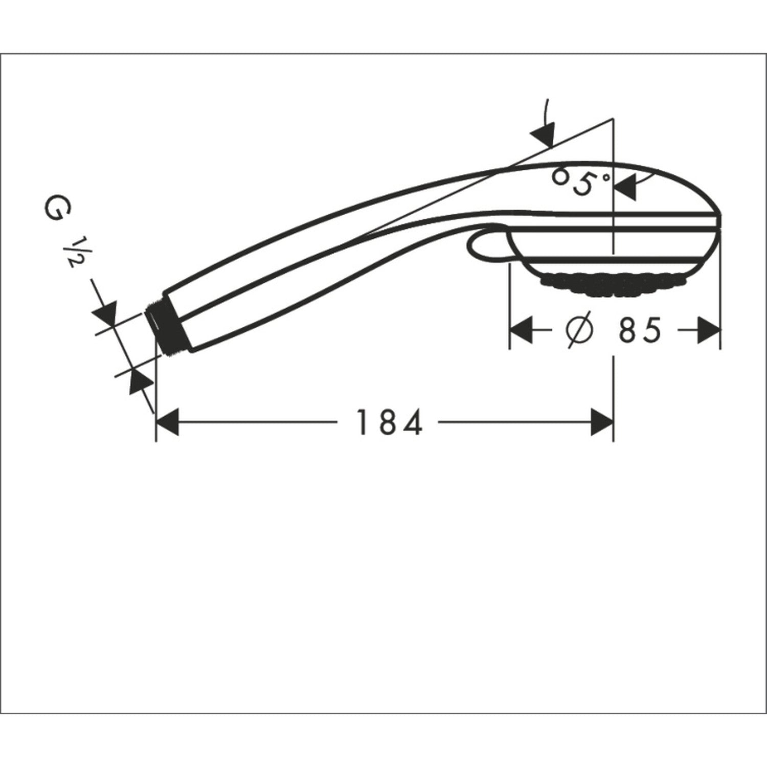 hansgrohe 柯洛梅達 Crometta 85 手持花灑 85 mm 兩種出水 technical drawing 28562000
