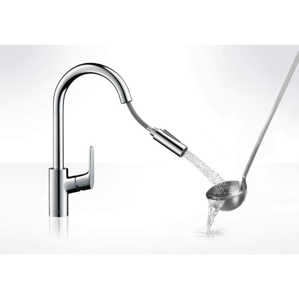 hansgrohe Focus M41 240 Single Lever Kitchen Mixer 240, Pull-Out Spray