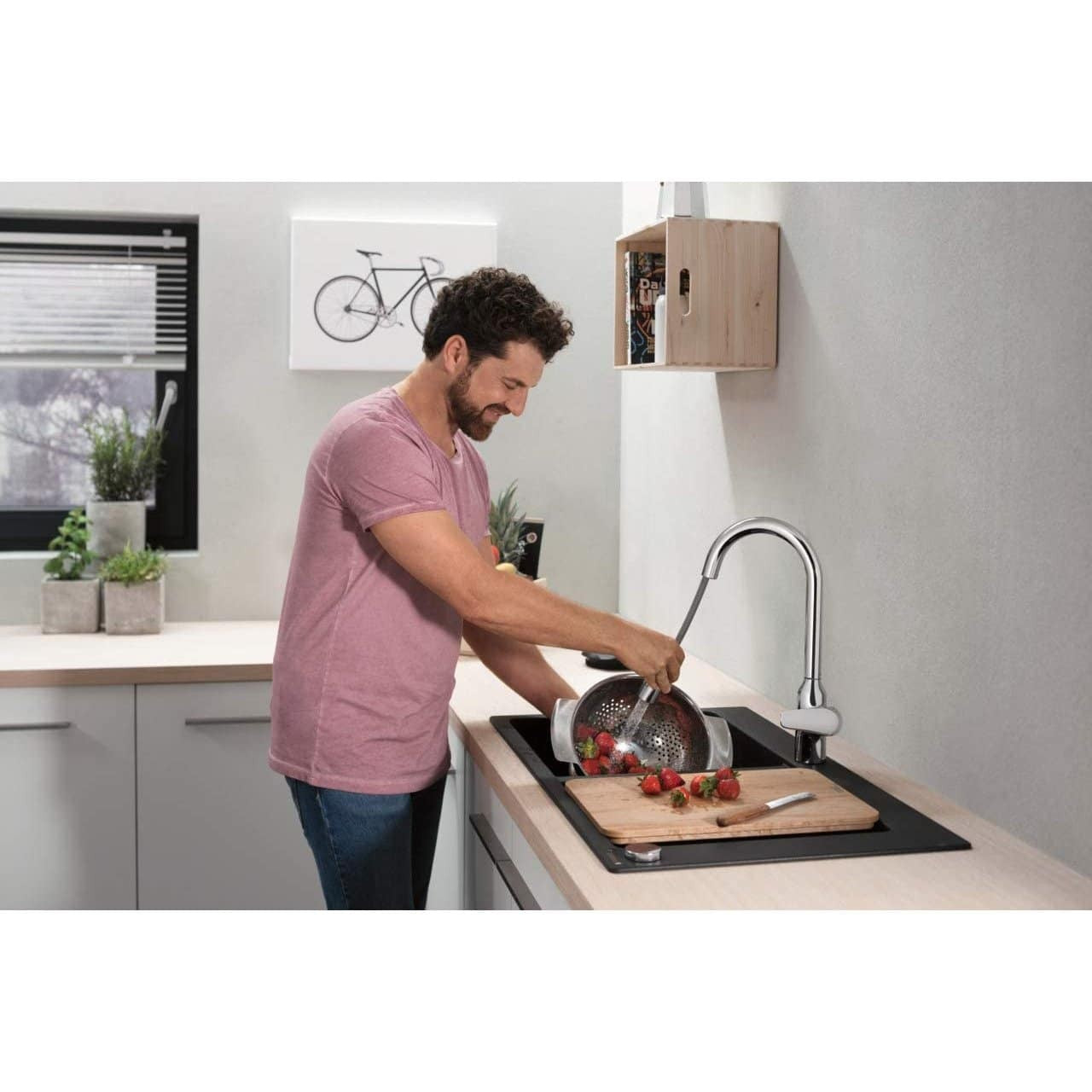 hansgrohe Focus M42 220 Single Lever Kitchen Mixer 220, Pull-Out Spray