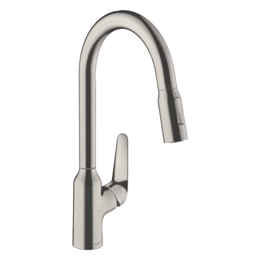 hansgrohe Focus M42 220 Single Lever Kitchen Mixer 220, Pull-Out Spray 不銹鋼拋光 - Stainless steel finish 71800800