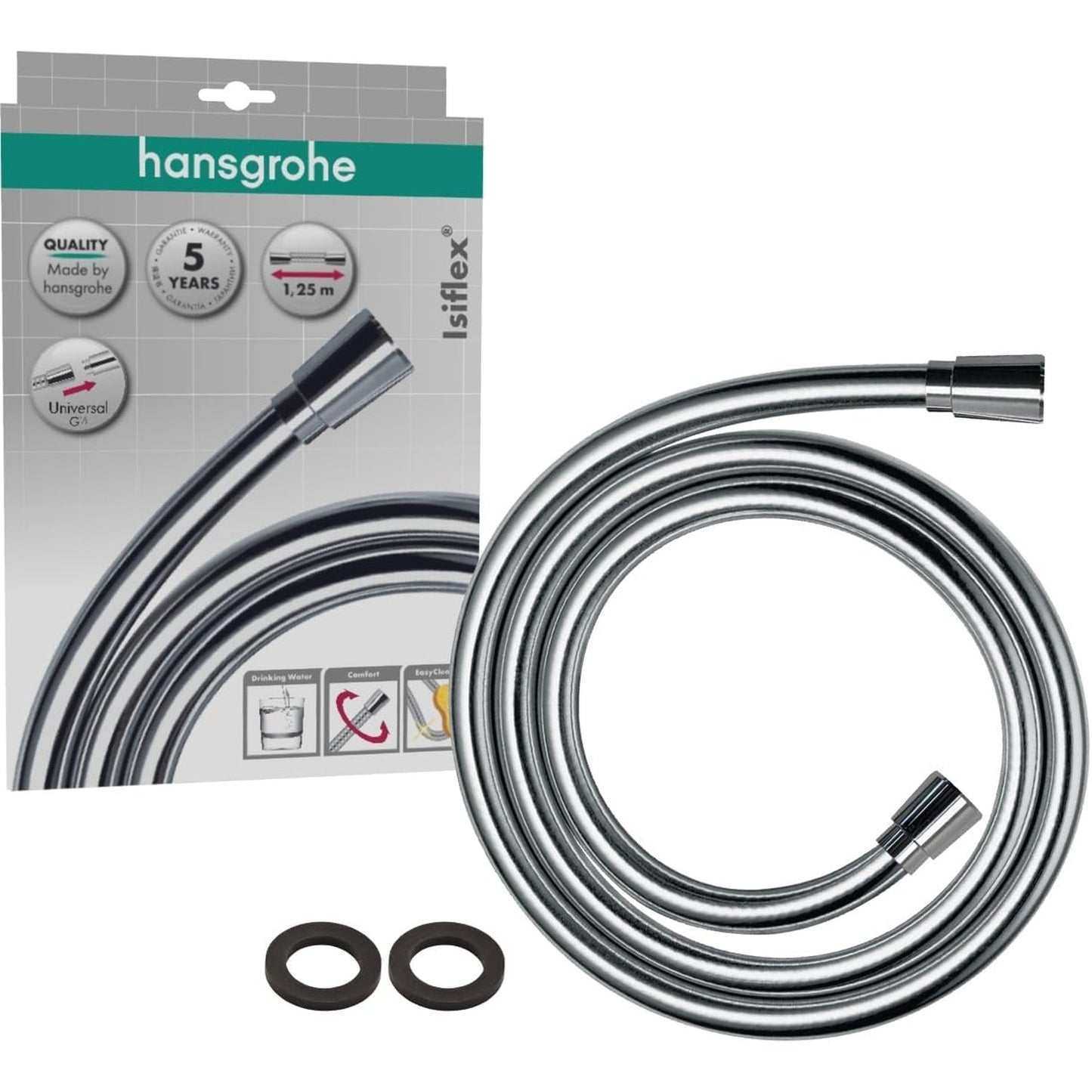 hansgrohe Isiflex 浴室花灑喉 Shower hose 160 cm 鍍鉻 Chrome · 1.25m 28276000