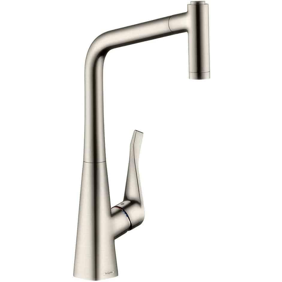hansgrohe Metris M71 320 Single Lever Kitchen Mixer 320, Pull-Out Spra 不銹鋼拋光 - Stainless steel finish 14820800