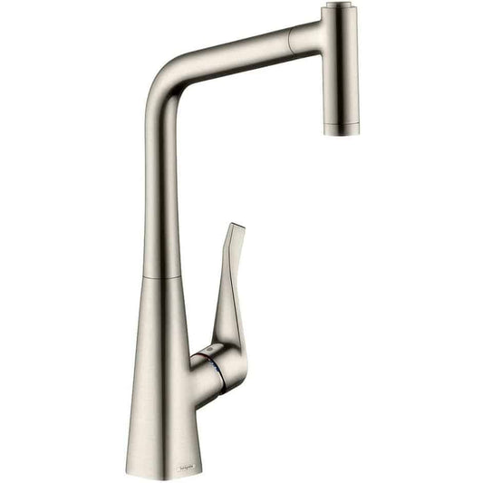 hansgrohe Metris M71 320 Single Lever Kitchen Mixer 320, Pull-Out Spra 不銹鋼拋光 - Stainless steel finish 14820800