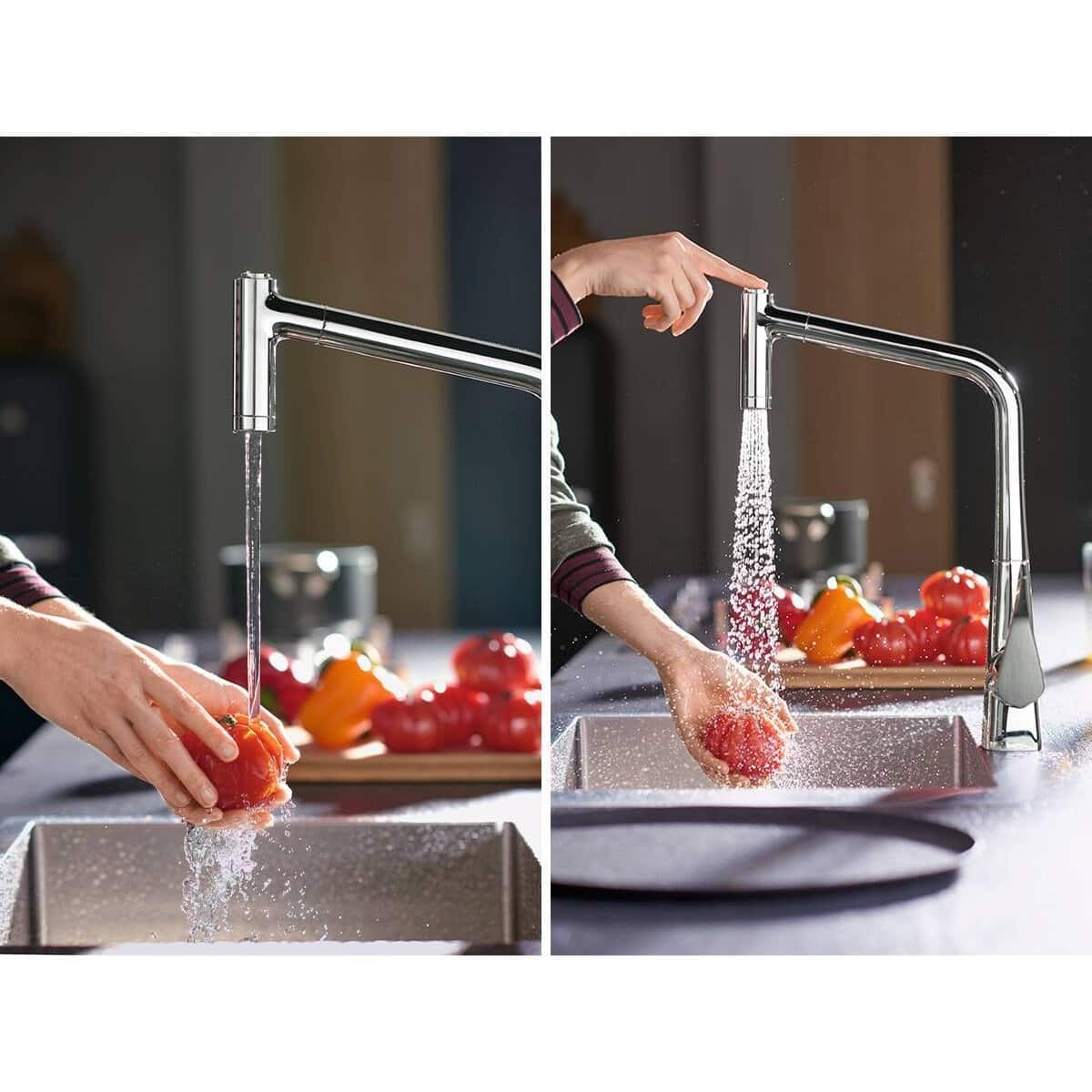 hansgrohe Metris M71 320 Single Lever Kitchen Mixer 320, Pull-Out Spra