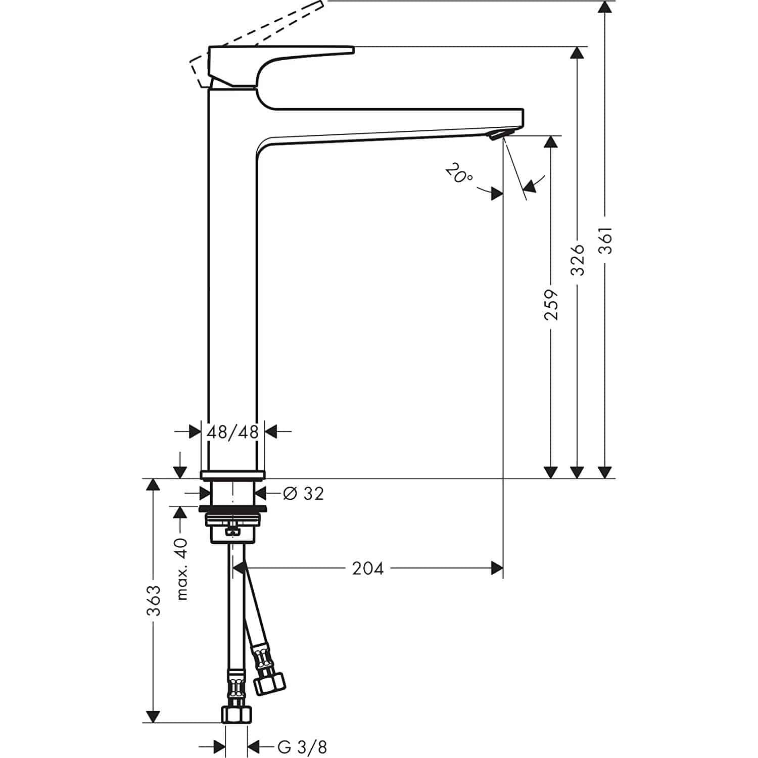hansgrohe Metropol 260 Bathroom Single Lever Basin Mixer 260 With Leve-2