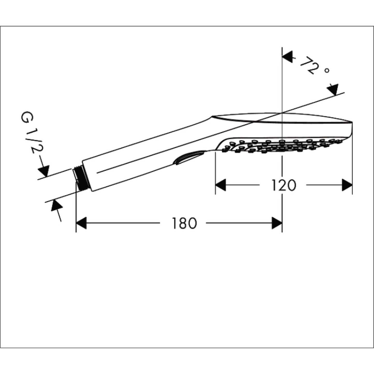 hansgrohe Raindance Select E 浴室手持花灑 120 Bathroom Hand Shower 120 3jet technical drawing 26520990