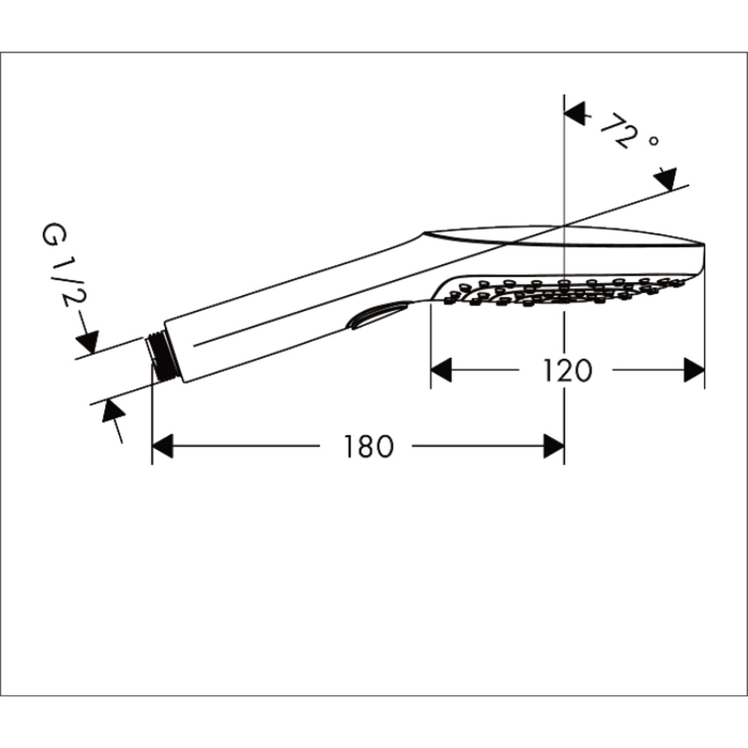 hansgrohe Raindance Select E 浴室手持花灑 120 Bathroom Hand Shower 120 3jet technical drawing 26520990