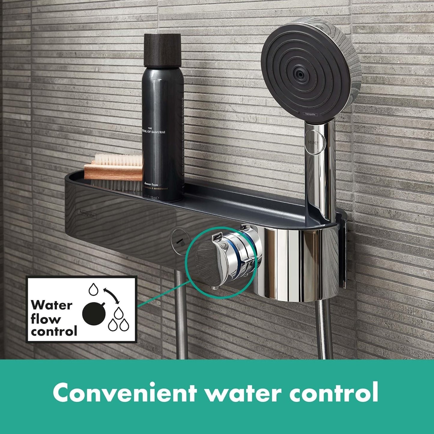 hansgrohe ShowerTablet Select 恆溫淋浴龍頭 表面安裝 Cool Contact 單功能淋浴恆溫器 Thermostatic Shower Mixer, Exposed, Cool Contact, 1 Function, Chrome