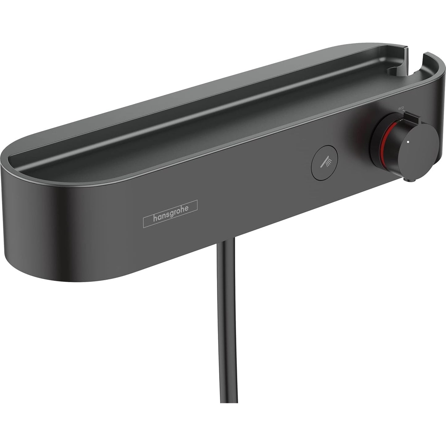 hansgrohe ShowerTablet Select 恆溫淋浴龍頭 表面安裝 Cool Contact 單功能淋浴恆溫器 Thermostatic Shower Mixer, Exposed, Cool Contact, 1 Function, Chrome 摩登黑 - Matt Black · 花灑 Shower ‎24360670
