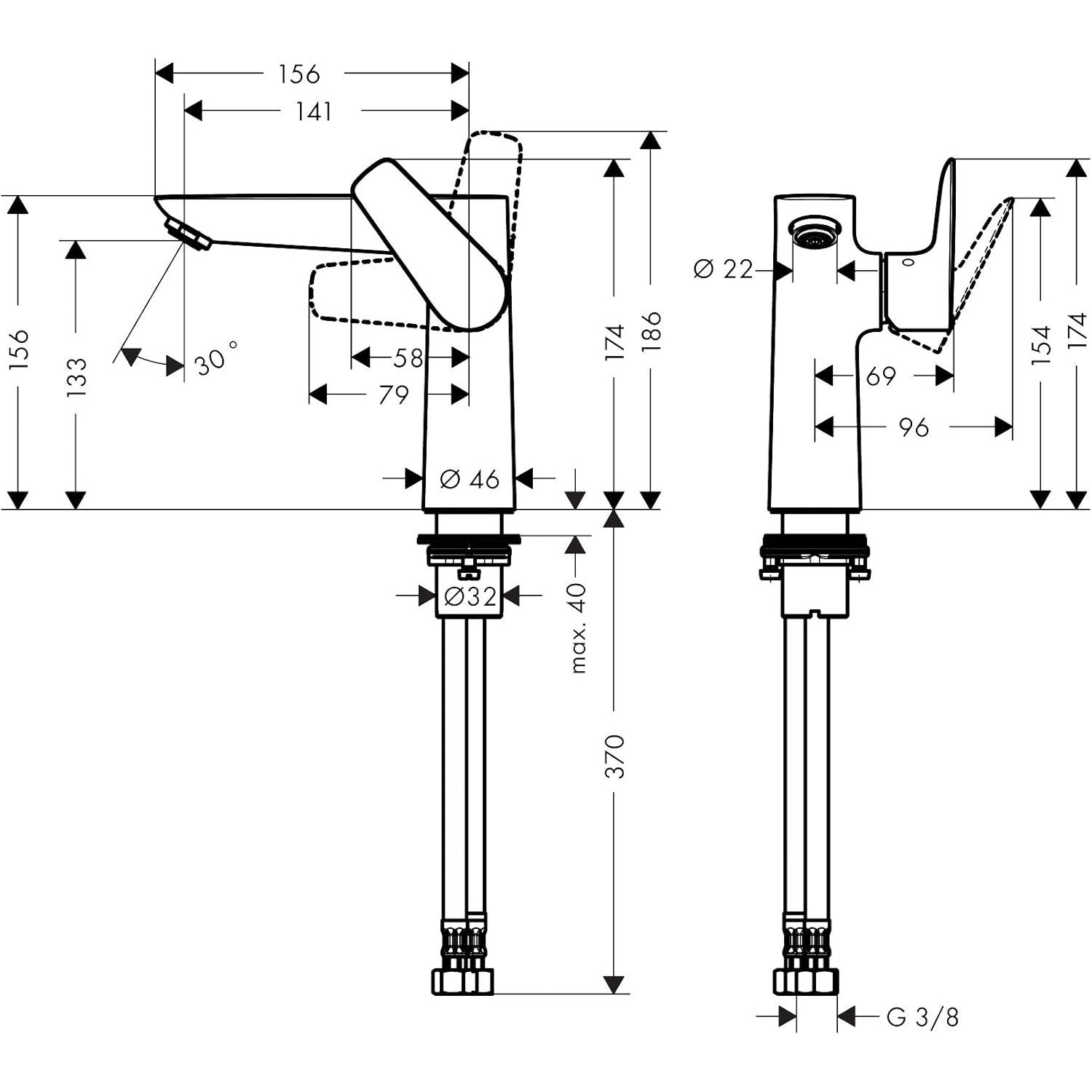 hansgrohe Talis E 150 浴室單把手面盆龍頭 Bathroom Single Lever Basin Mixer