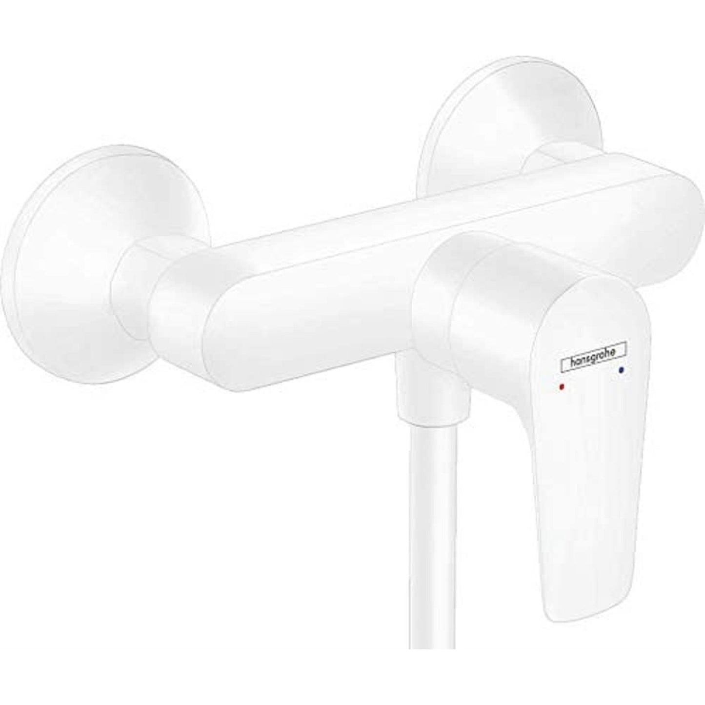 hansgrohe Talis E 單把手浴缸龍頭 Bathroom Single Lever Bath Mixer 前衛白 Matt White · 淋浴龍頭 Shower Mixer 71760700