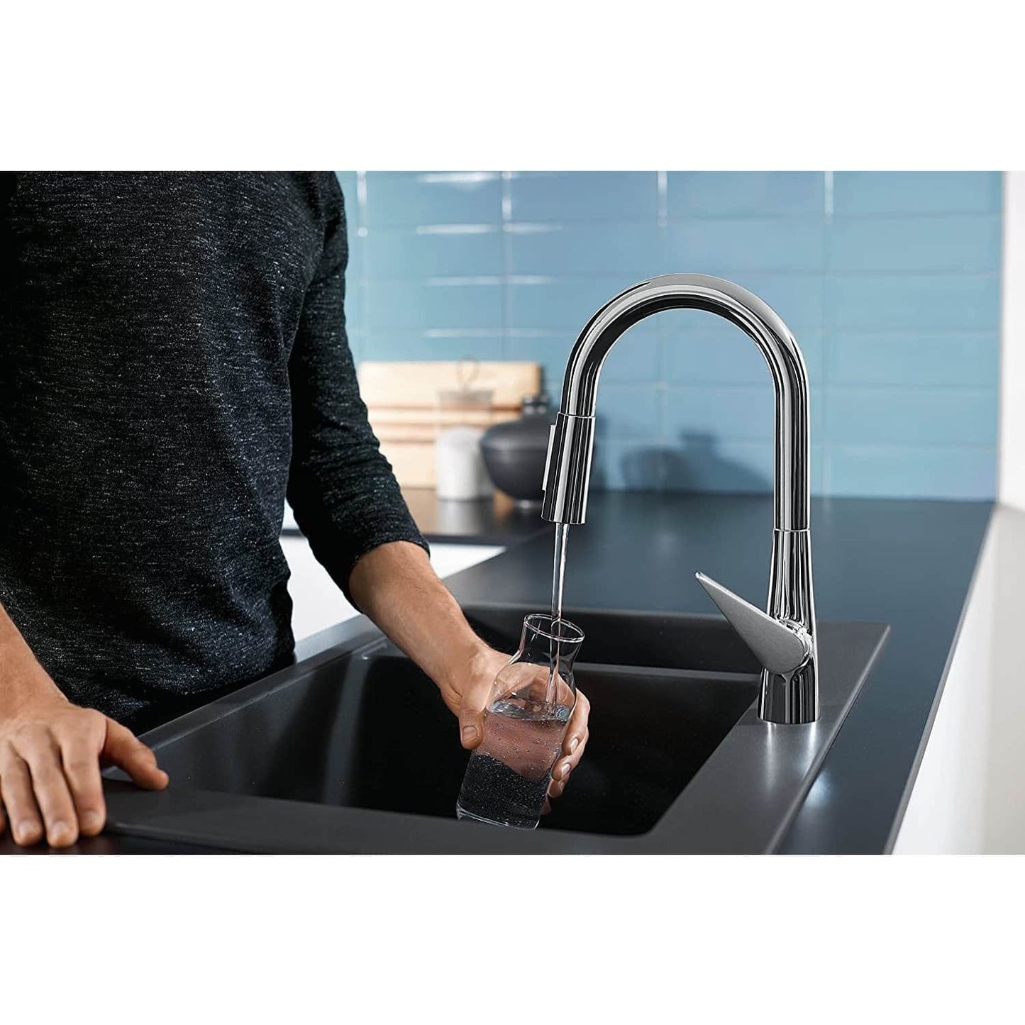 hansgrohe Talis M51 200 Single Lever Kitchen Mixer 200, Pull-Out Spray-2