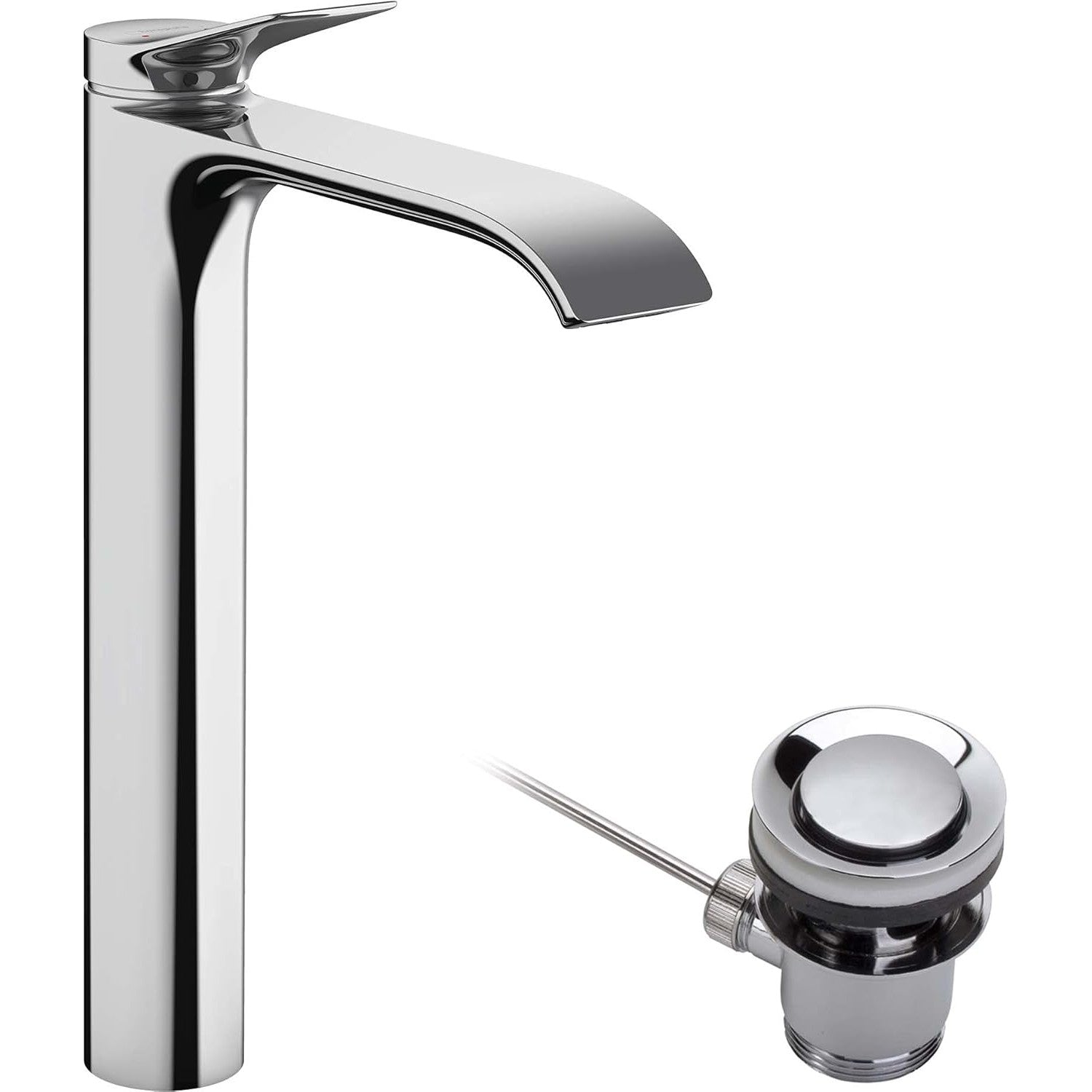 hansgrohe Vivenis 浴室單把手面盆龍頭 Bathroom Single-Lever Basin Mixer 250 without waste set 鍍鉻 - Chrome · With Pop-up Drain 75040000